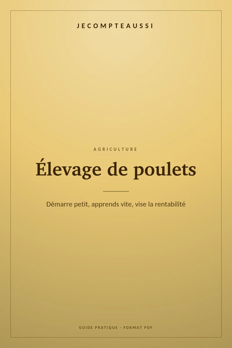 Couverture du guide Élevage de poulets : démarre petit, vise rentable