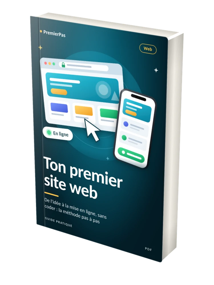 Couverture du guide Ton premier site web : de l'idée à la mise en ligne, sans coder
